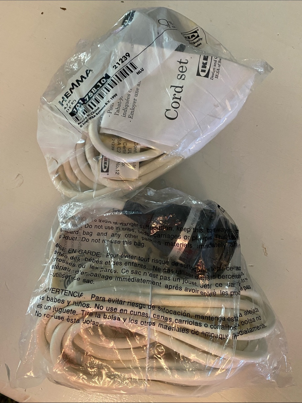 2 IKEA Hanging Light Cords. NWT